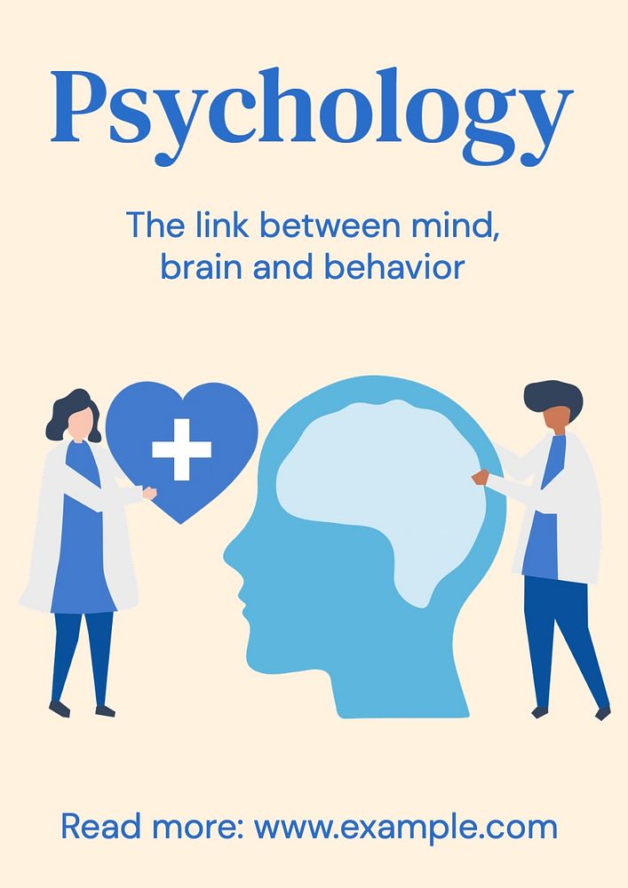 Psychology poster template, editable text and design