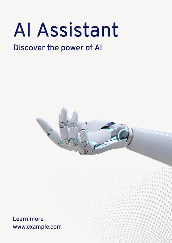 AI assistant poster template, editable text and design