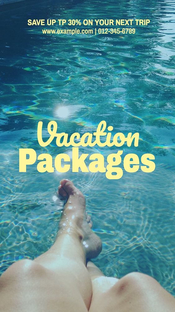 Vacation packages Instagram story template, editable text