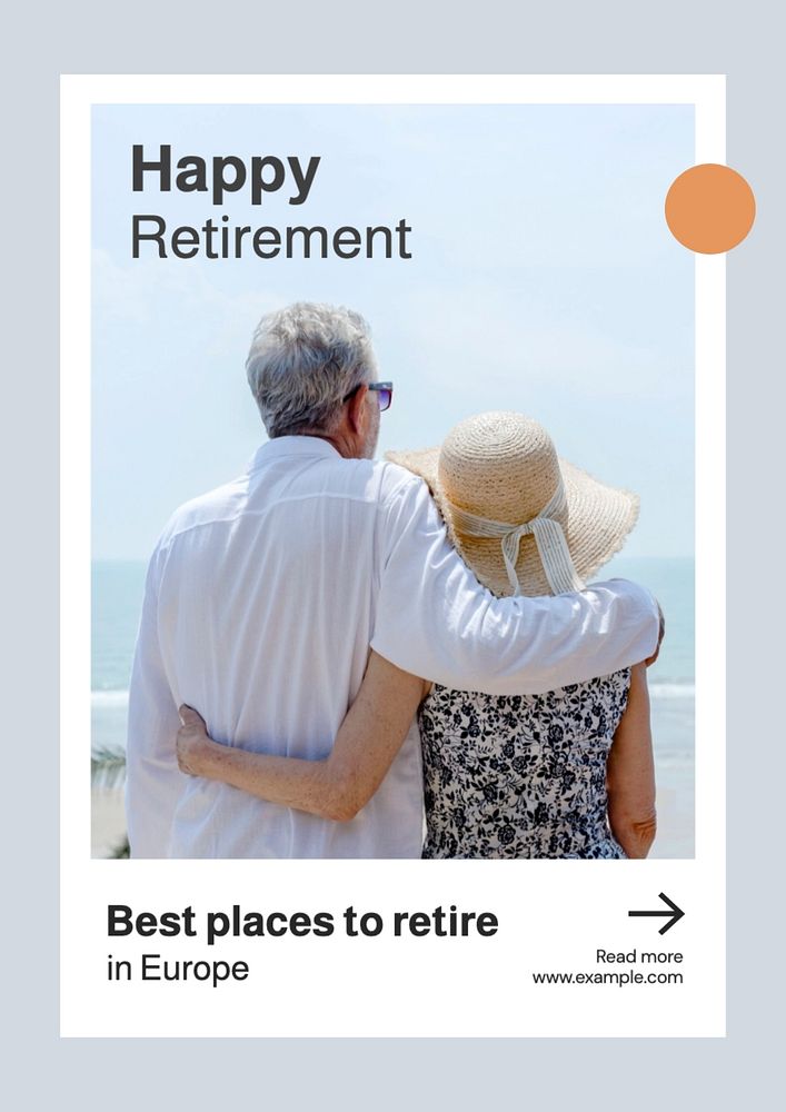 Happy retirement  poster template, editable text and design