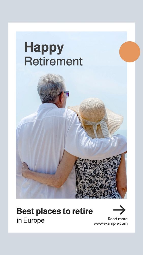 Happy retirement  Instagram story template, editable text