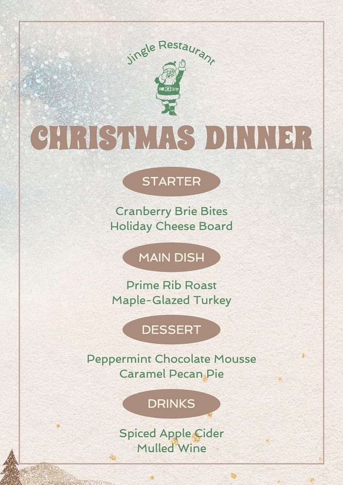 Christmas dinner poster template, editable text and design