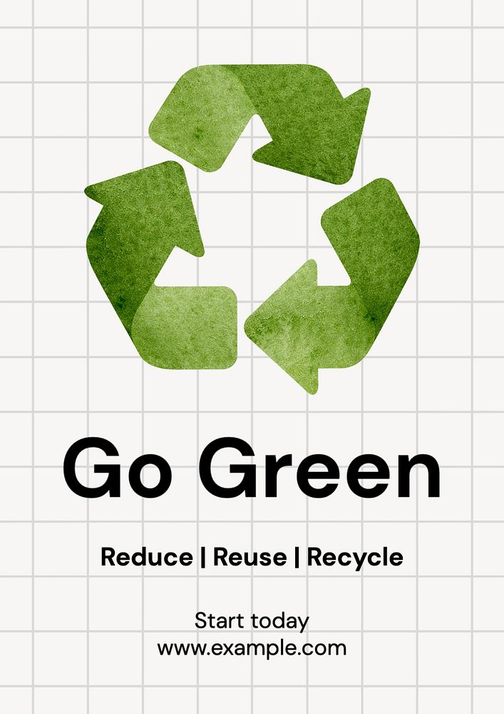 Go green poster template, editable text and design