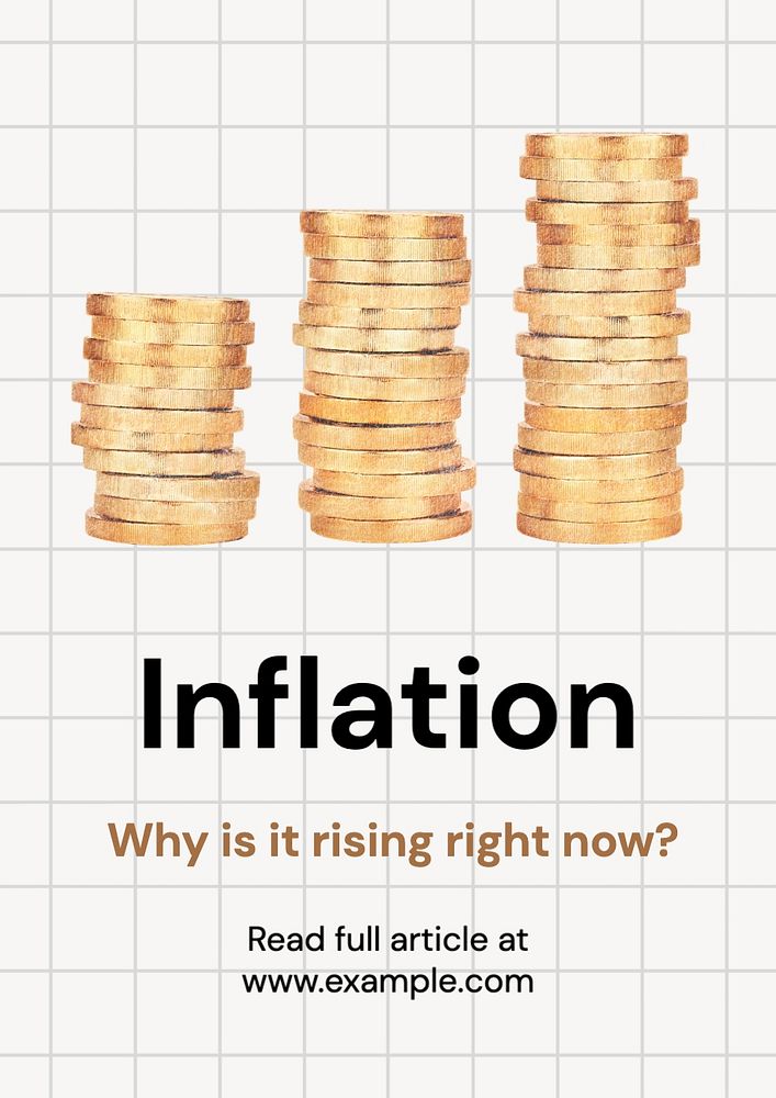 Global inflation poster template, editable text and design