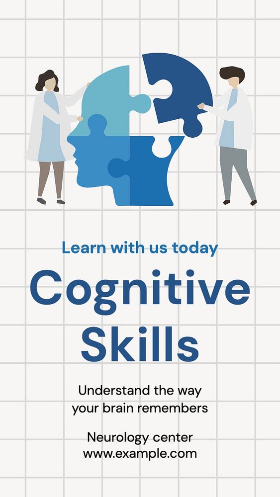 Cognitive skills Instagram story template, editable text