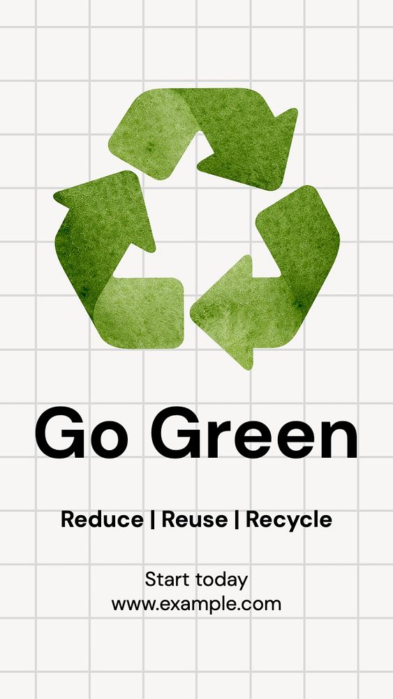 Go green Instagram story template, editable text