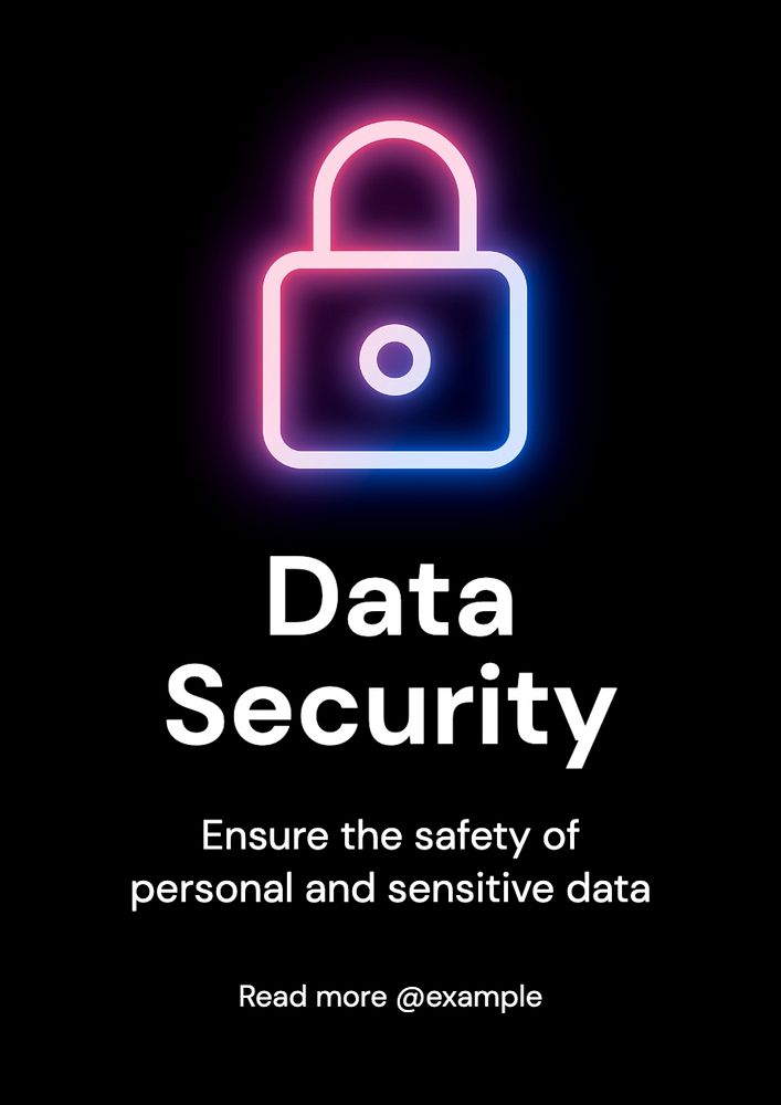 Data security poster template, editable text and design