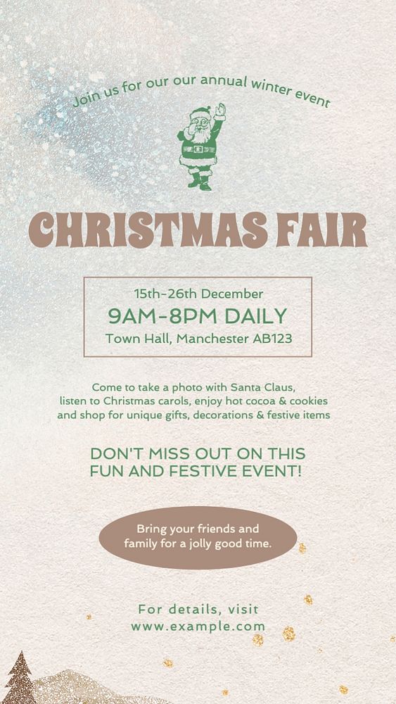 Christmas fair Instagram story template, editable text