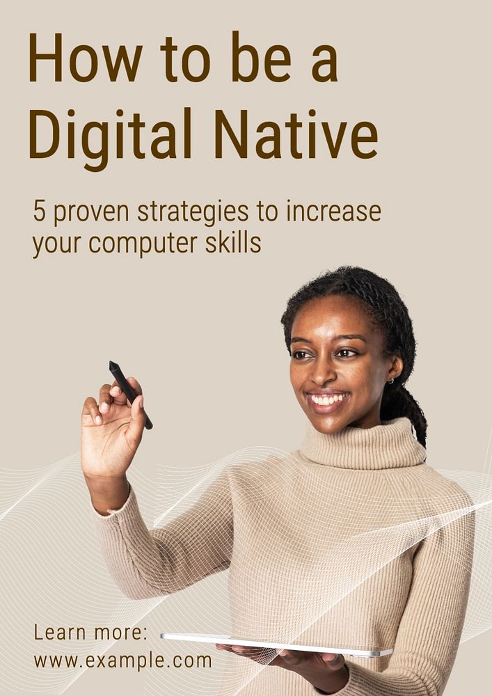 Digital native poster template, editable text and design