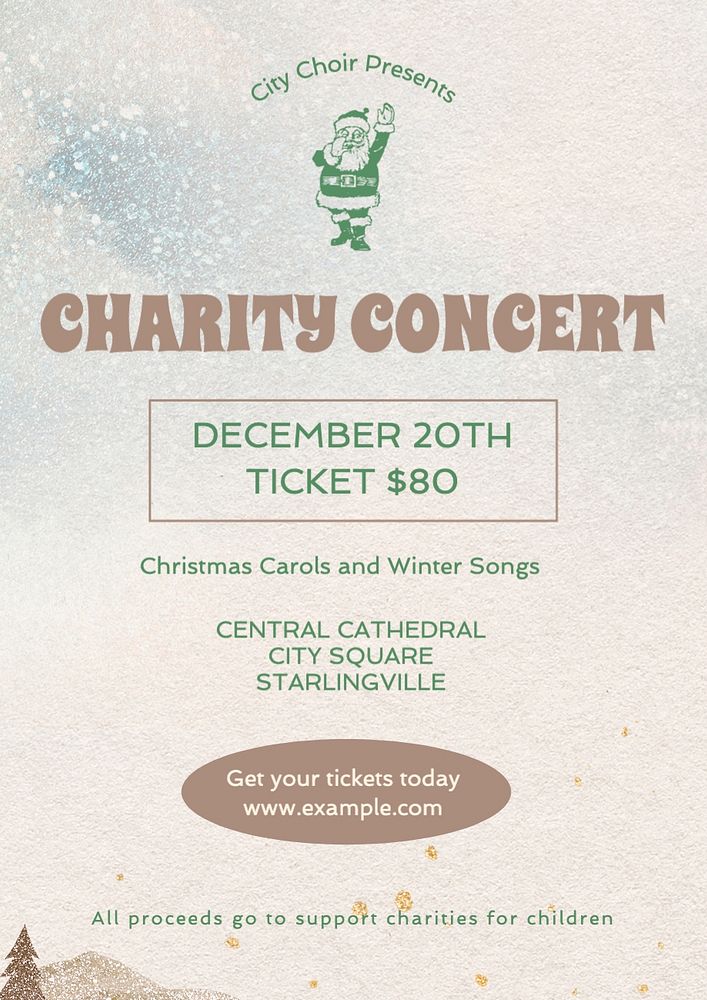 Charity concert poster template, editable text and design