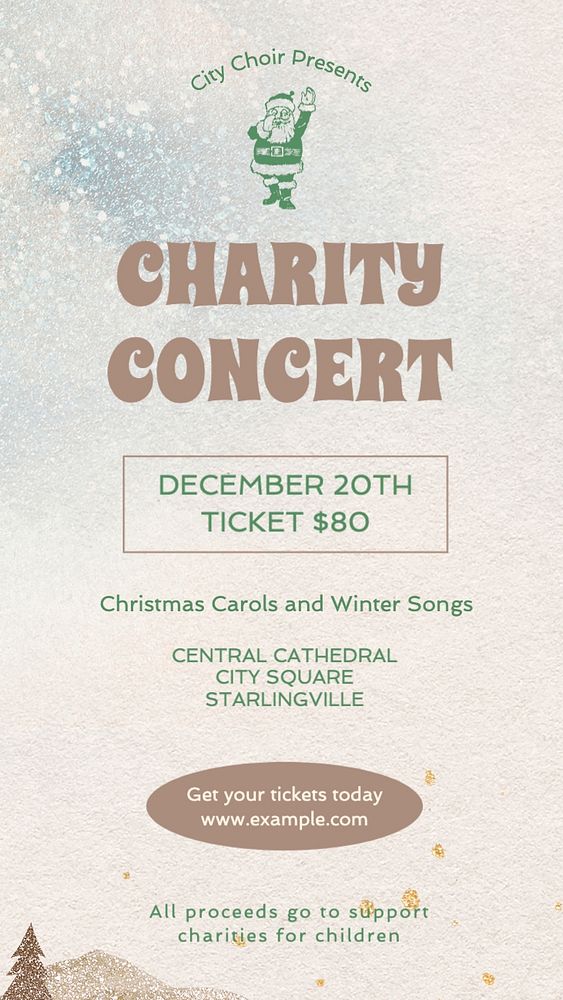 Charity concert Instagram story template, editable text