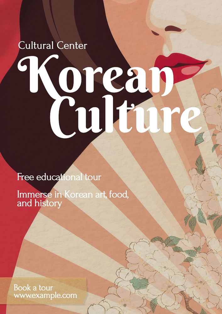 Korean culture poster template, editable text and design