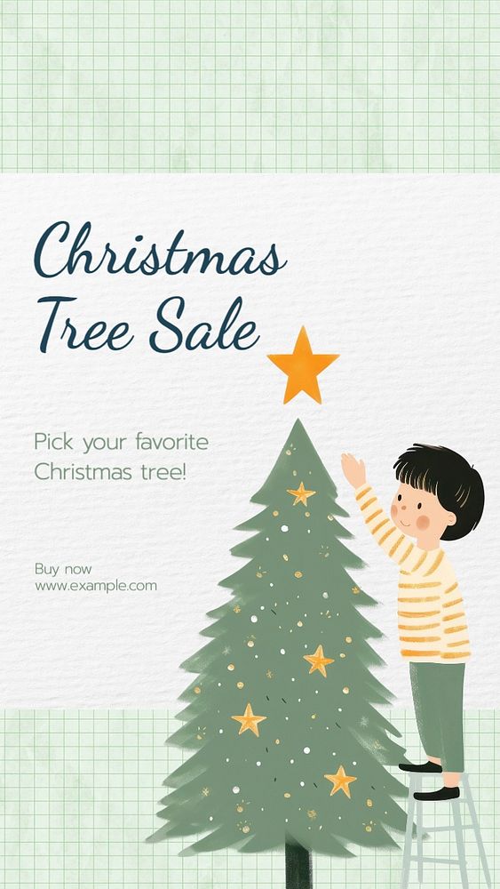 Christmas tree sale Instagram story template, editable text