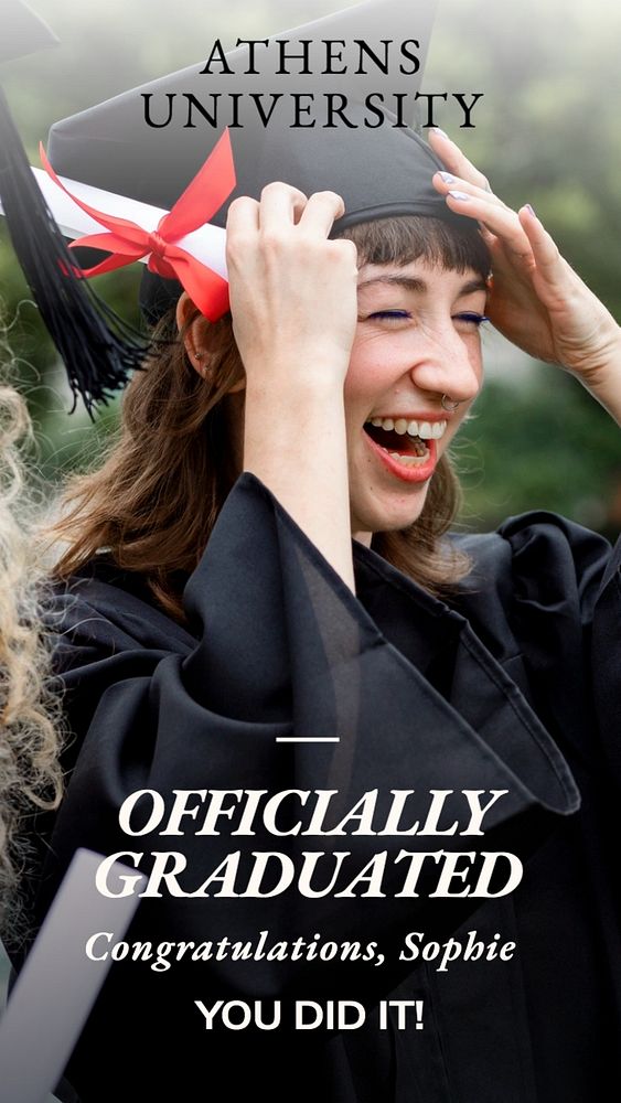 Officially graduated Instagram story template