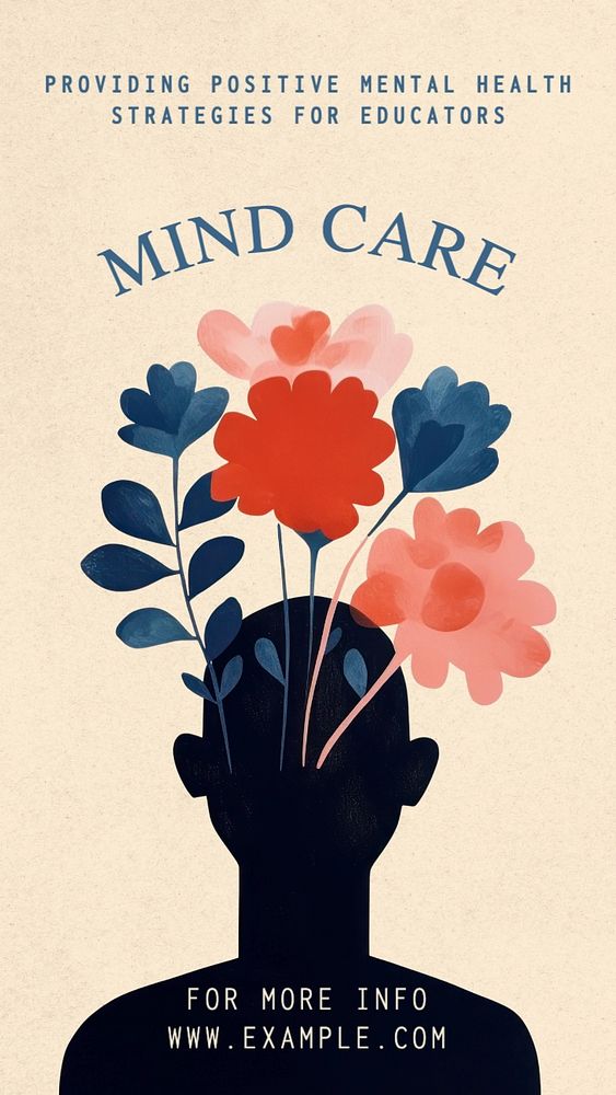 Mind care Instagram story template, editable text