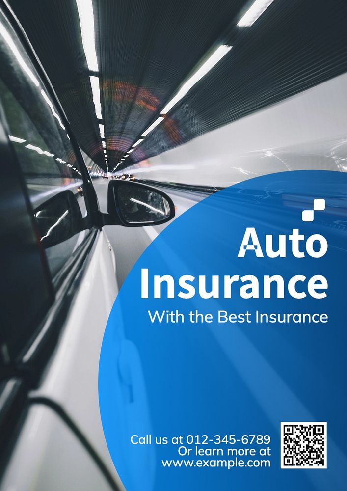 Auto insurance poster template, editable text and design