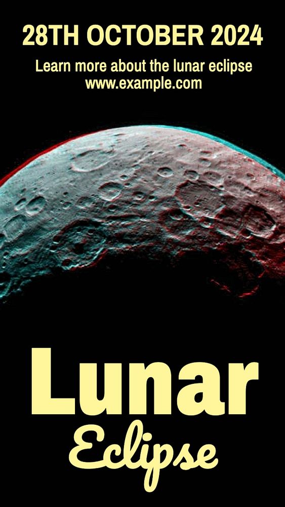 Lunar eclipse Facebook story template, editable design