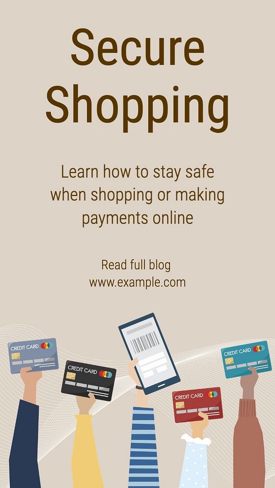 Secure shopping Instagram story template, editable text