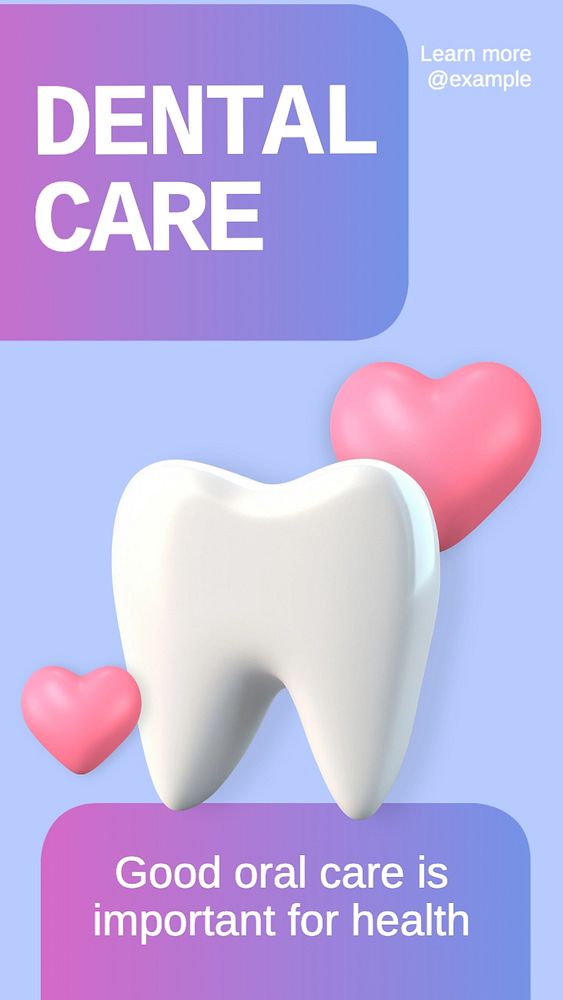 Dental care Instagram story template, editable text