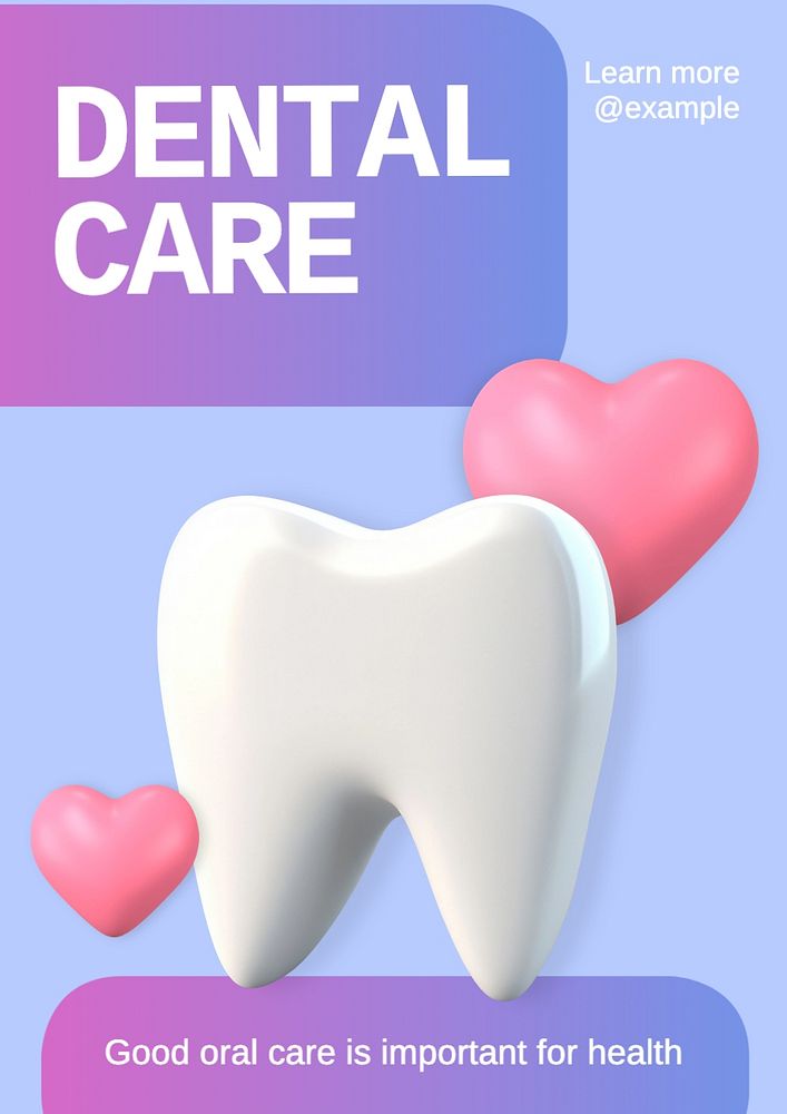 Dental care poster template, editable text and design