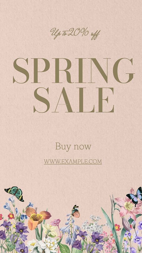 Spring sale Facebook story template, editable design