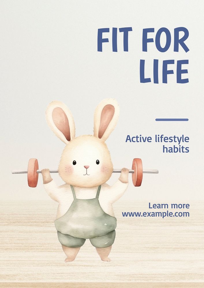 Active lifestyle poster template, editable text and design