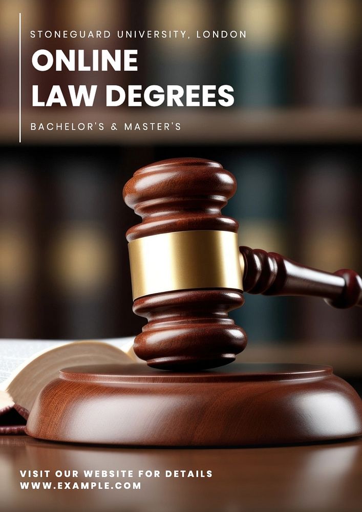 University law degrees  poster template, editable text and design