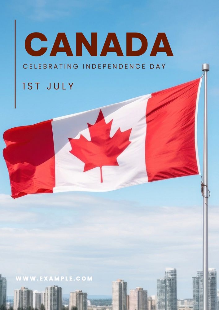 Canada, independence day  poster template, editable text and design