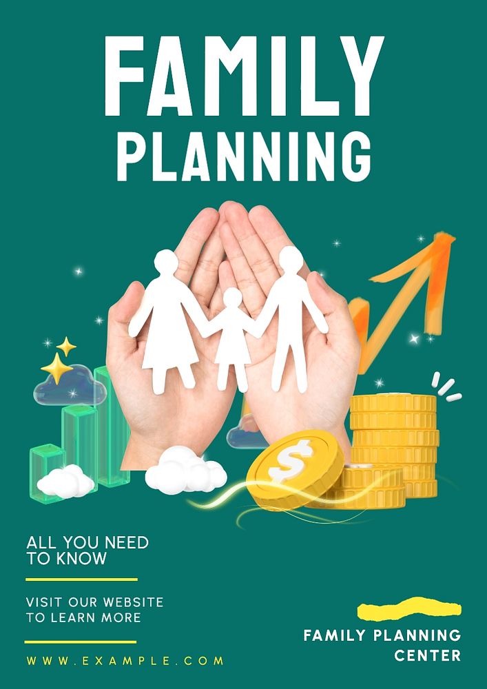 Family planning poster template, editable text and design