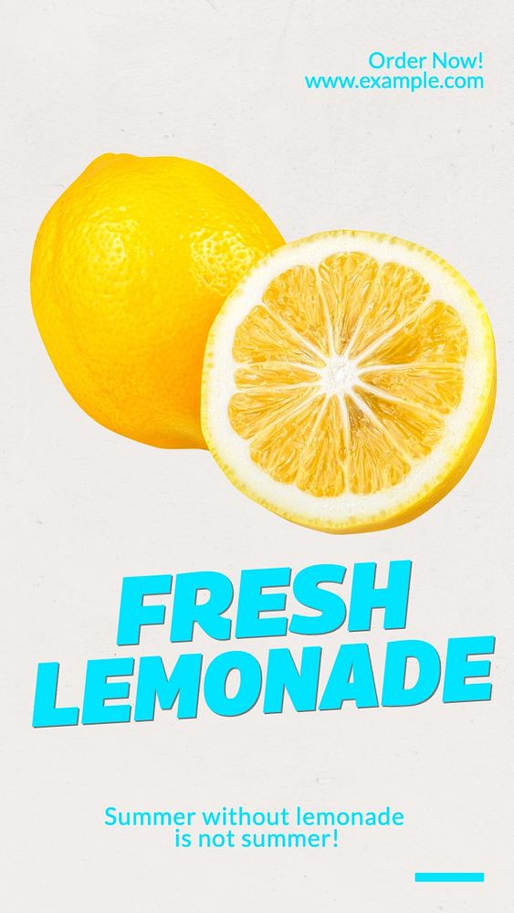 Fresh lemonade Facebook story template, editable design