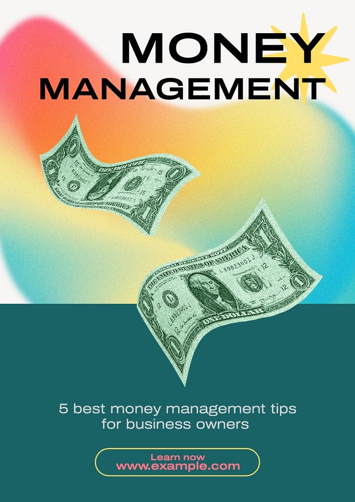 Money management poster template, editable text and design