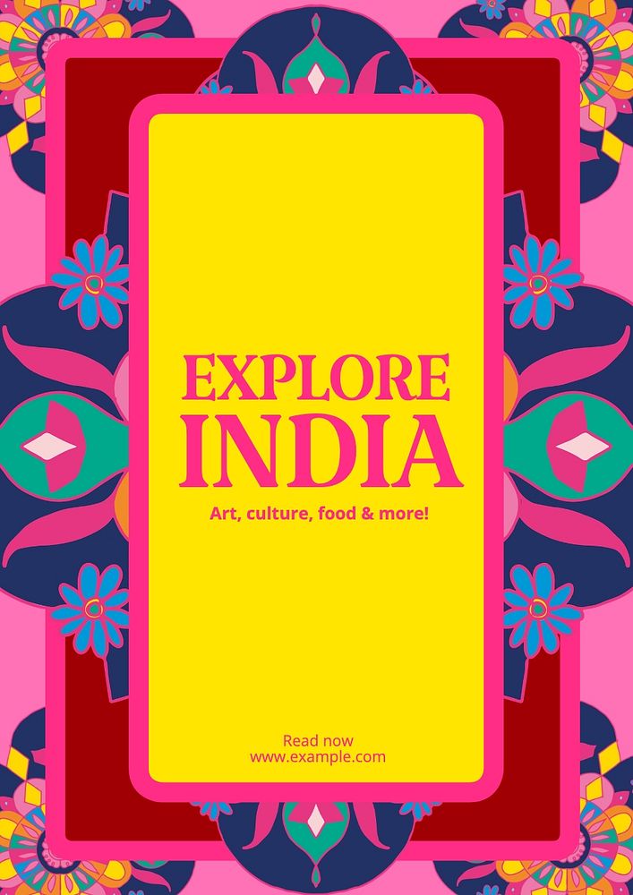 Indian art & culture poster template, editable text and design