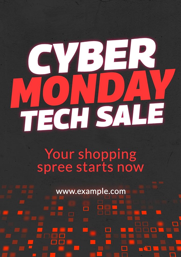 Cyber Monday sale poster template, editable text and design