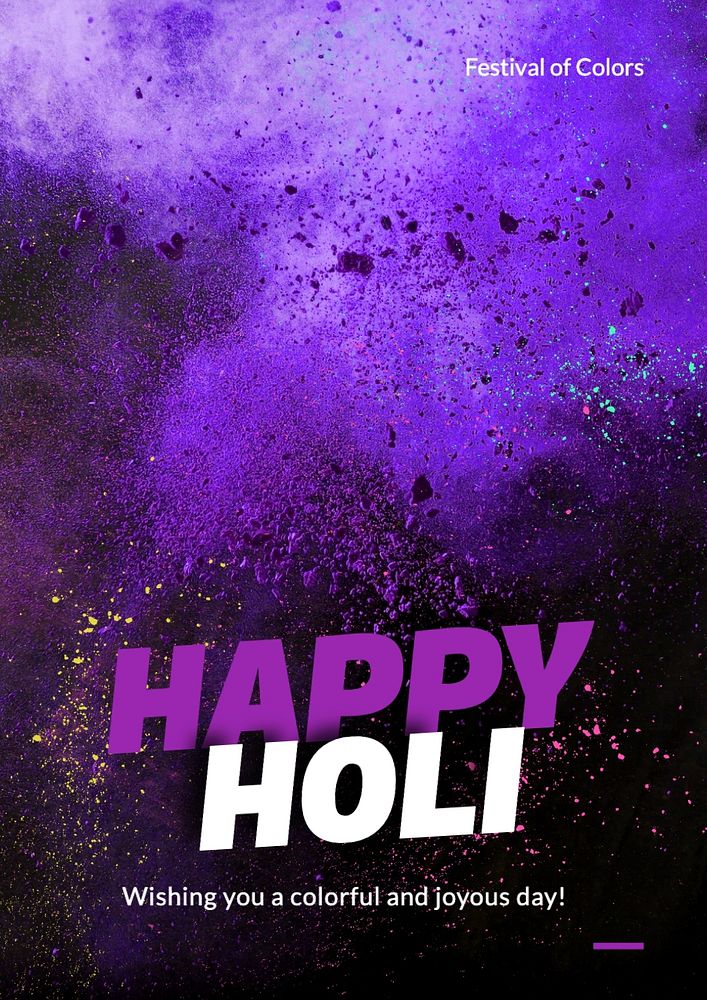 Happy Holi poster template, editable text and design