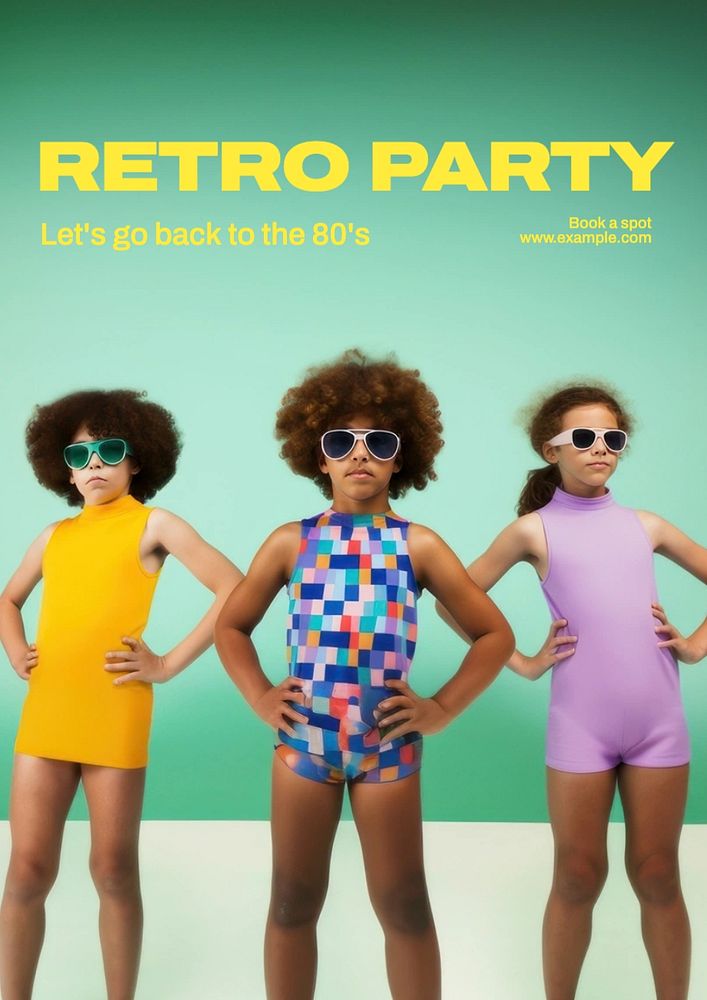 Retro party poster template