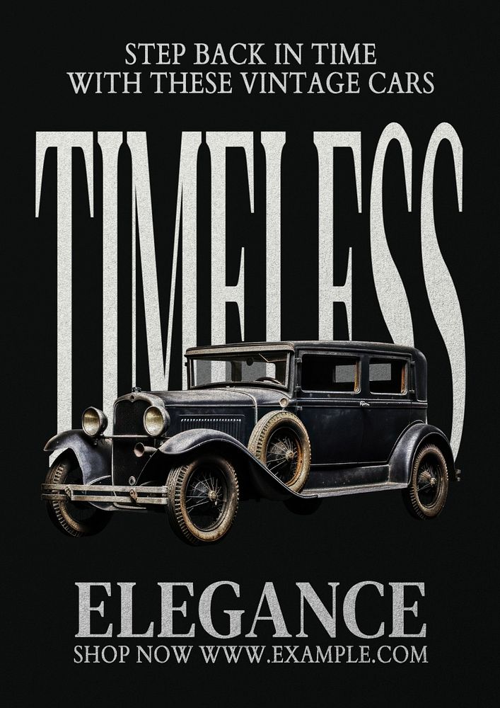 Vintage cars poster template and design