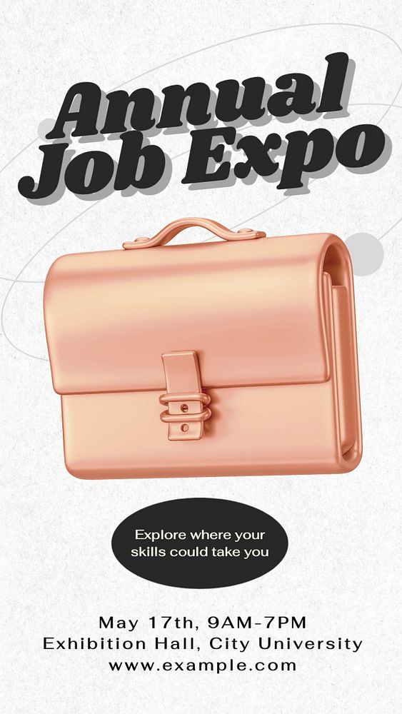 Job expo Facebook story template, editable design