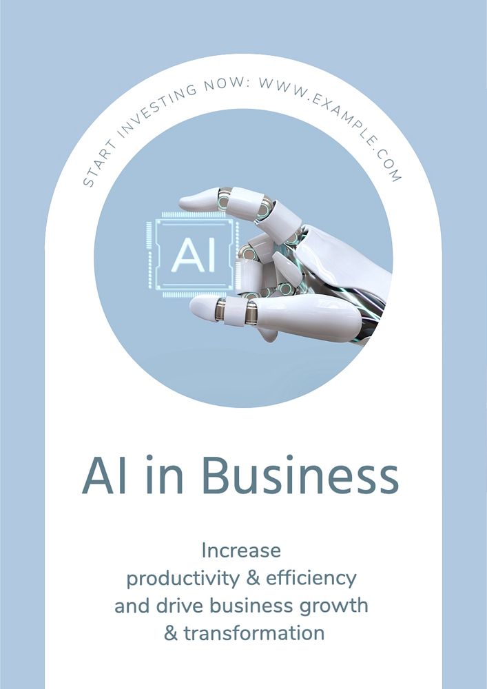 AI in business  poster template, editable text and design