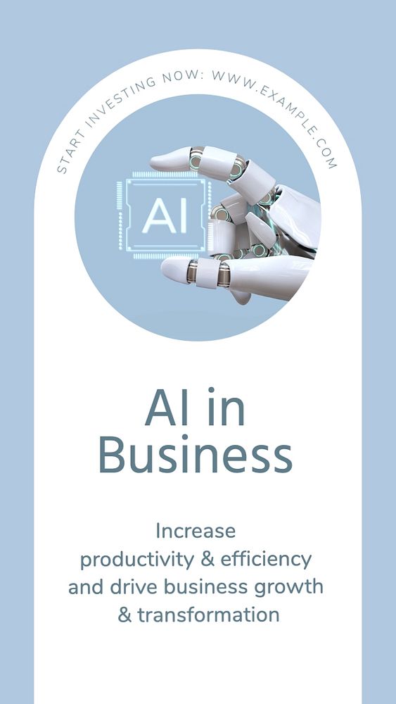 AI in business  Instagram story template, editable text