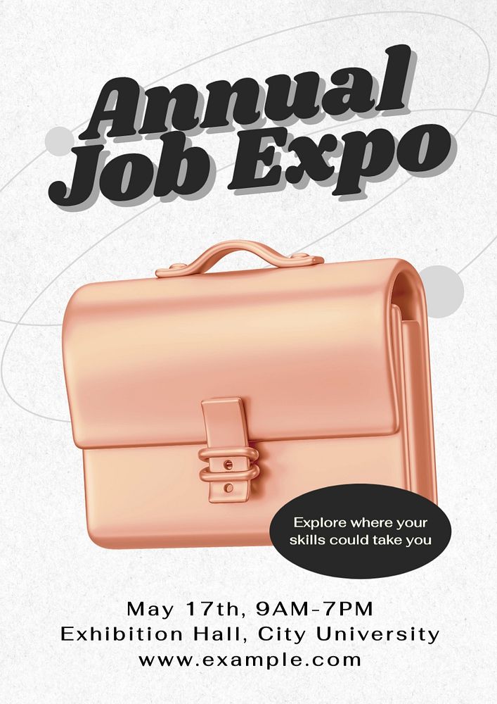 Job expo poster template, editable text and design