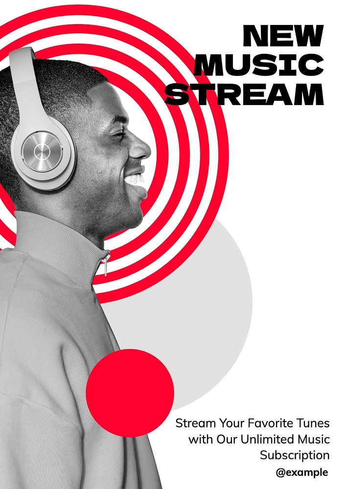 Music stream poster template, editable text and design