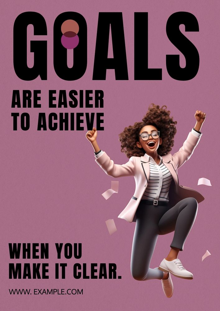 Goals poster template, editable text and design