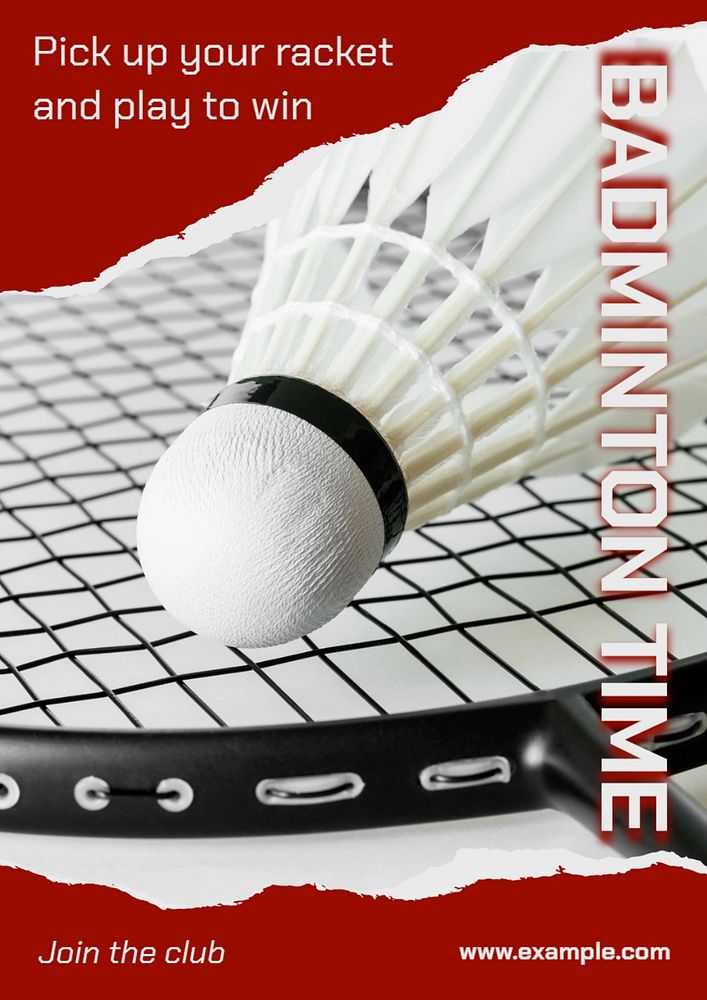 Badminton during Ramadan poster template, editable text and design