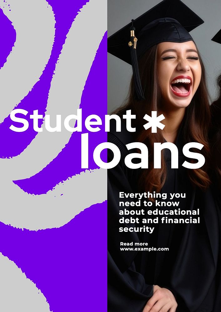 Student loans poster template, editable text and design