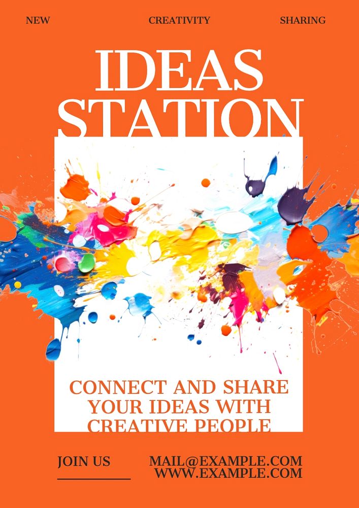 Ideas station poster template, editable text and design