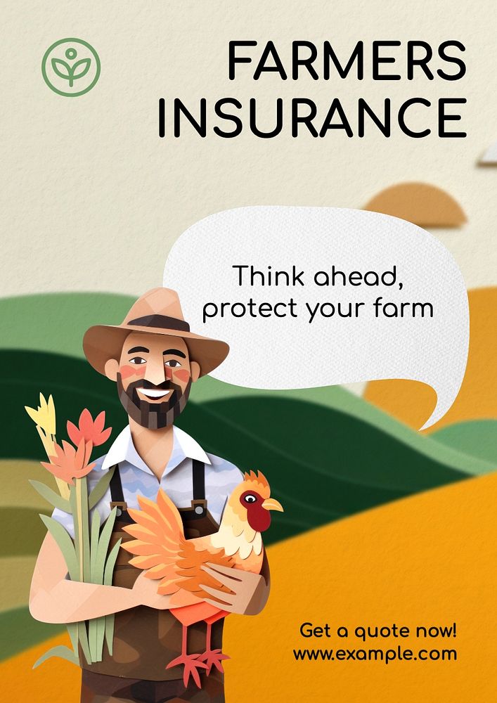 Farmers insurance poster template, editable text and design