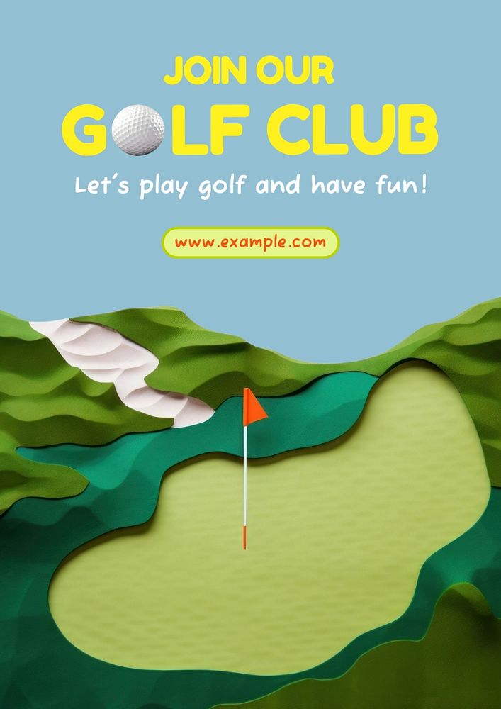 Golf club poster template and design