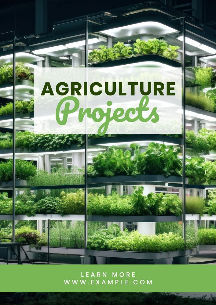 Agriculture projects poster template, editable text and design