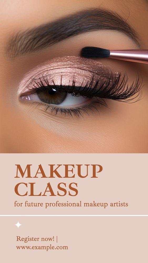 Makeup class Instagram story template, editable text