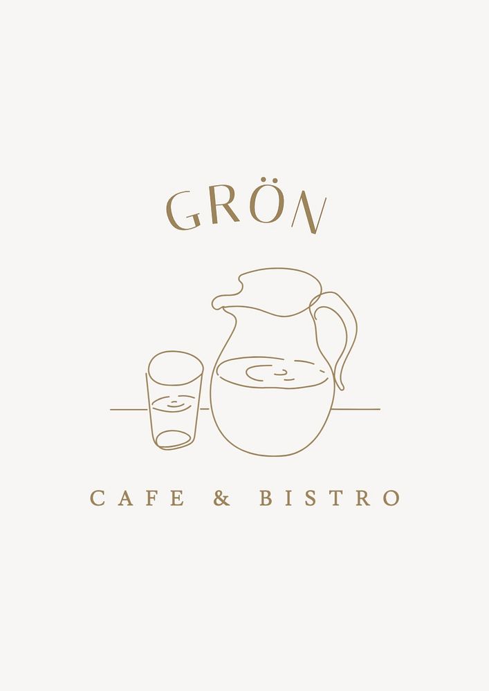 Cafe logo template, editable business branding text and design